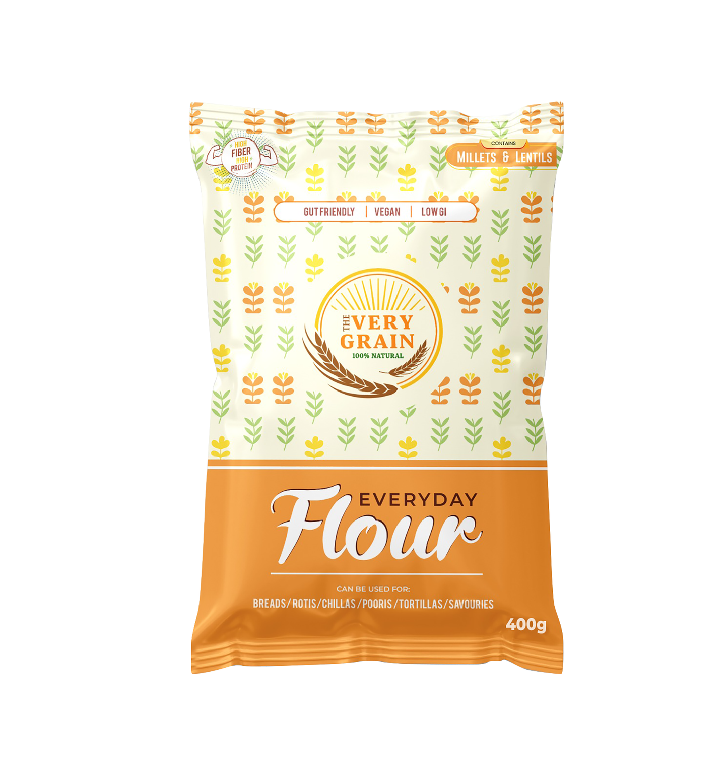 Everyday Flour (Low GI, High Protein, Wheat Free, Diabetic Friendly) - 1.6Kg (Pack of 4)+ 1 Free (400 Gms)