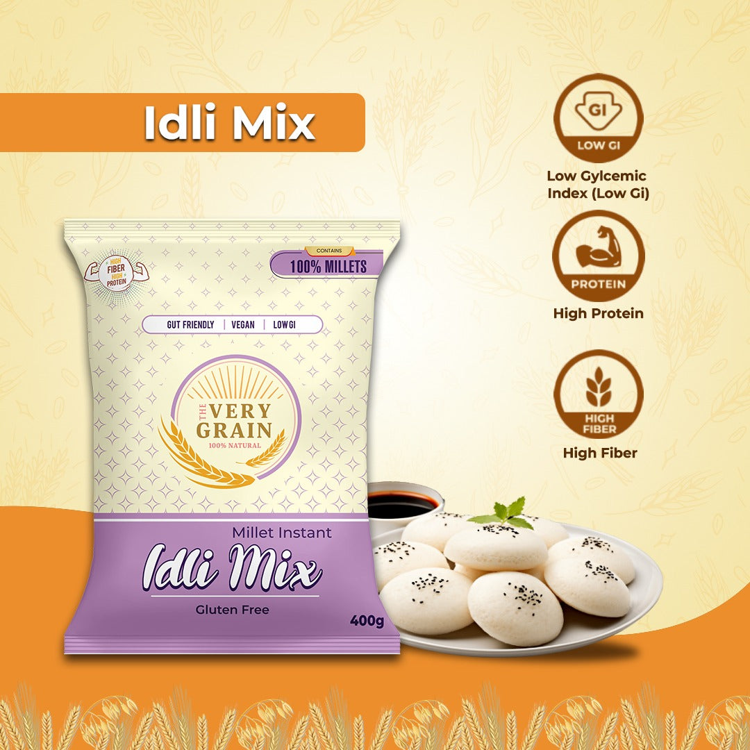Millet Idli Mix (Gluten Free, Low GI, Diabetic Friendly) - 400 Gms each