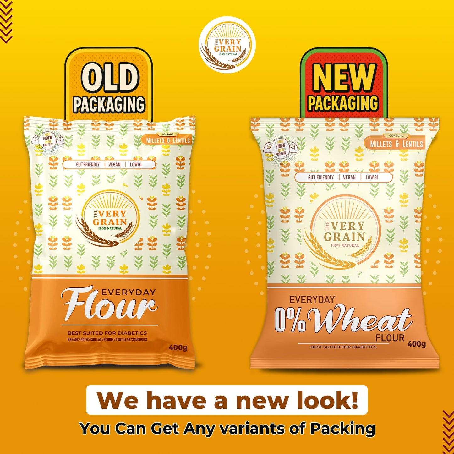 Everyday Flour (Low GI, High Protein, Wheat Free, Diabetic Friendly) - 1.6Kg (Pack of 4)+ 1 Free (400 Gms)
