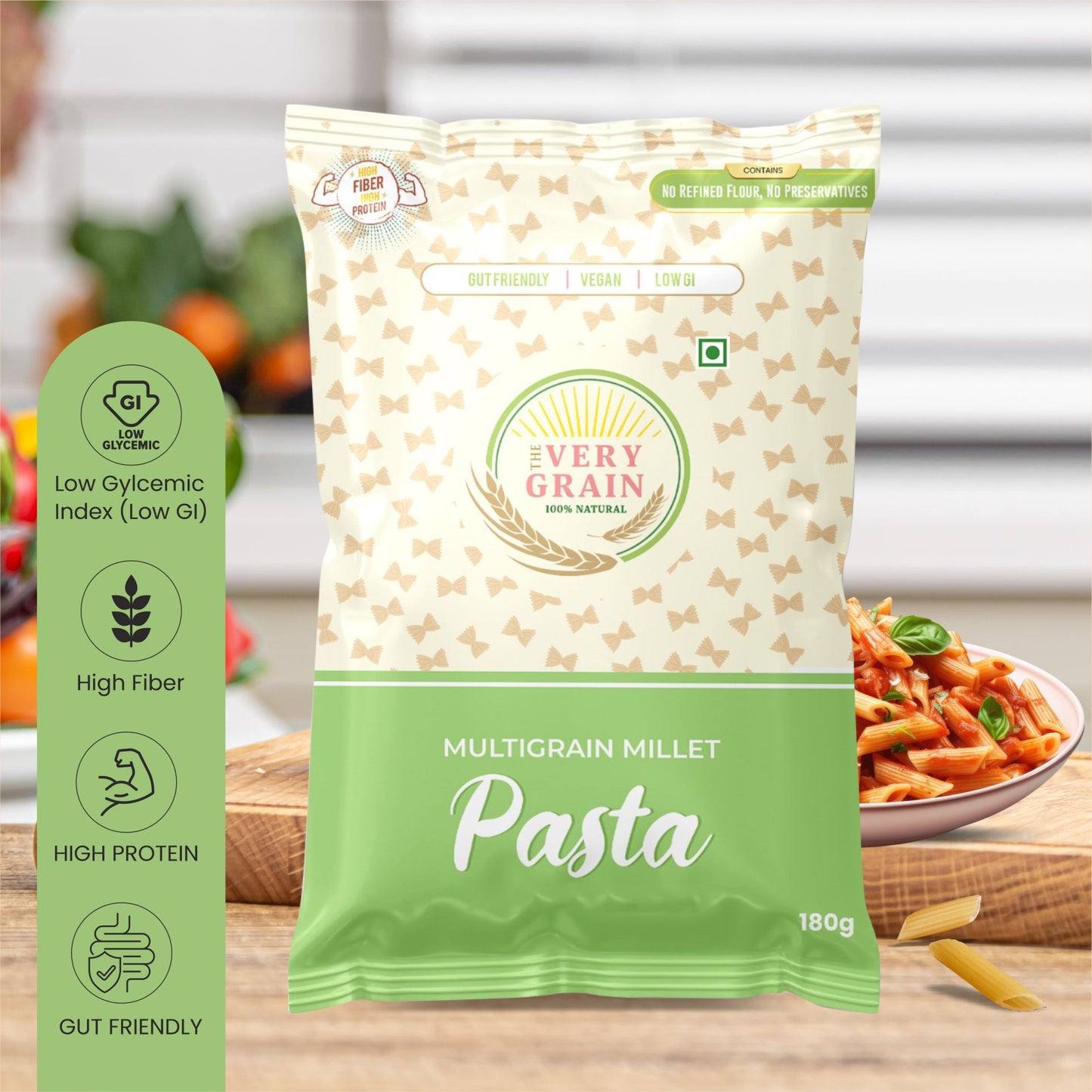 Multigrain Millet Pasta (Zero Maida, Low GI, High Protein) - 180Gms