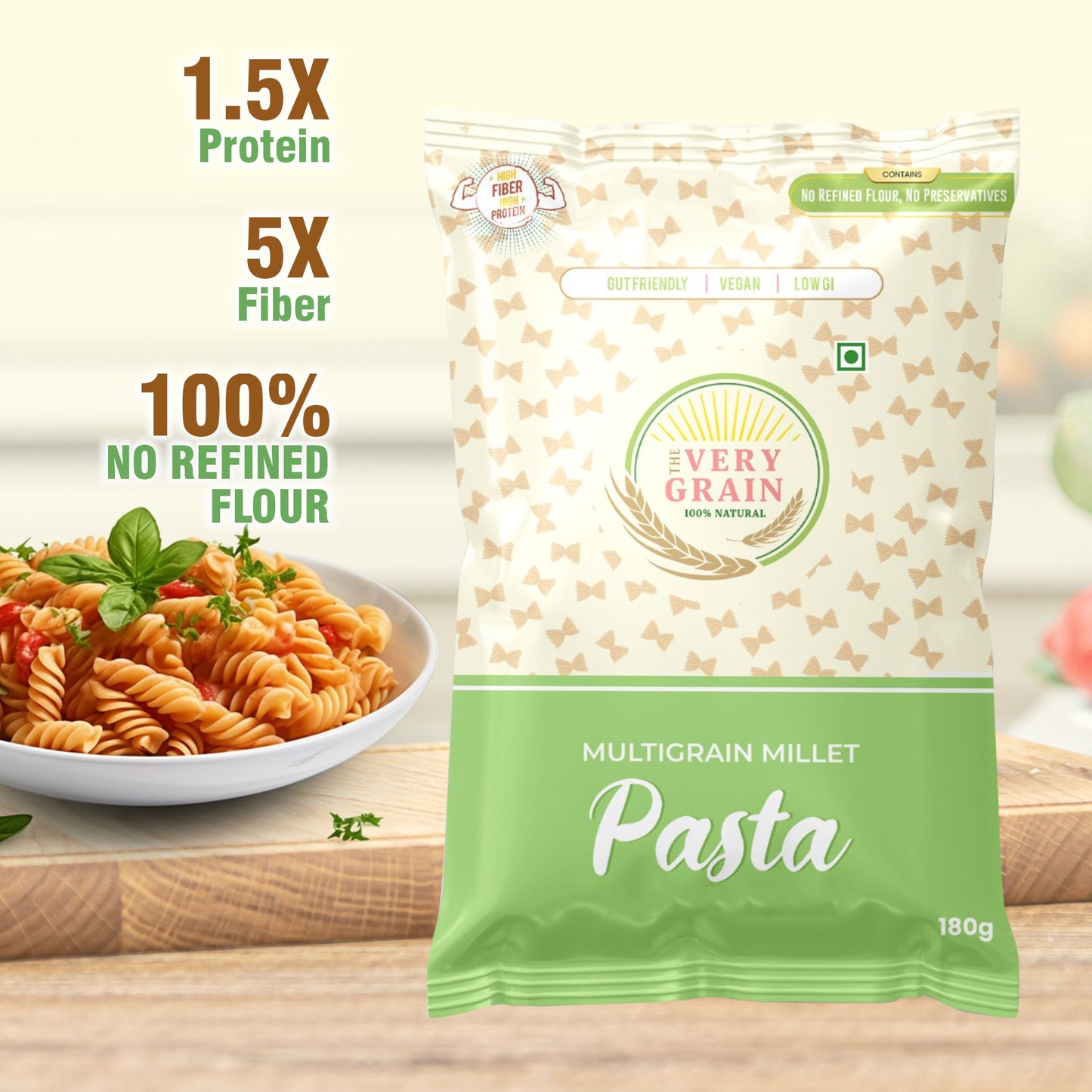 Multigrain Millet Pasta (Zero Maida, Low GI, High Protein) - 180Gms