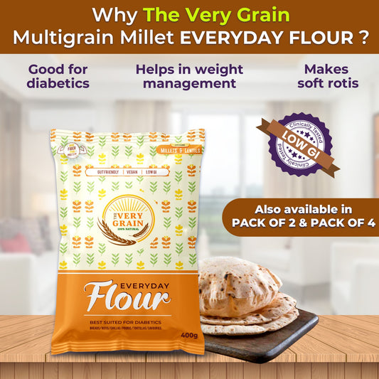 Everyday Flour (Low GI, High Protein, Wheat Free, Diabetic Friendly) - 400Gms