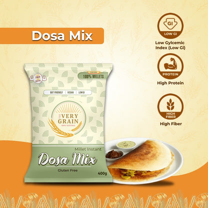 Millet Dosa Mix (Gluten Free, Low GI, Diabetic Friendly) - 400 Gms each