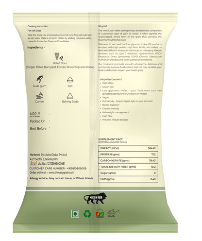 Millet Dosa Mix (Gluten Free, Low GI, Diabetic Friendly) - 400 Gms