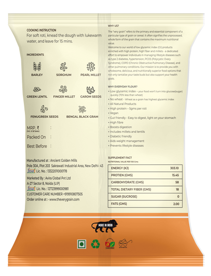 Everyday 0% Wheat Flour (Low GI, High Protein, Wheat Free, Diabetic Friendly) - 400 gms each (Pack of 4)