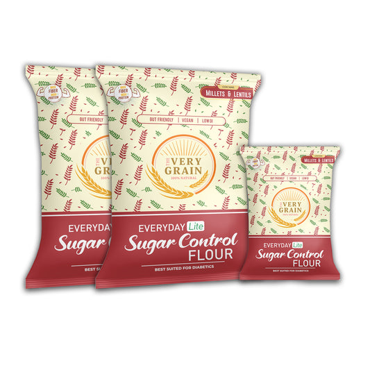 Everyday Lite Sugar Control Flour (25% Lower GI than wheat, High Protein, Diabetic Friendly, Multigrain MultiMillet) - (2+2) Kgs + 500 Gms Free