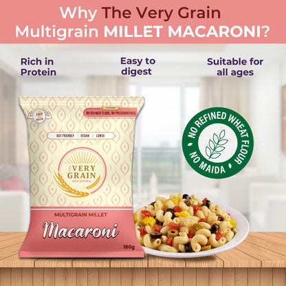 Multigrain Millet Macaroni (Zero Maida, Low GI, High Protein) - 180 Gms