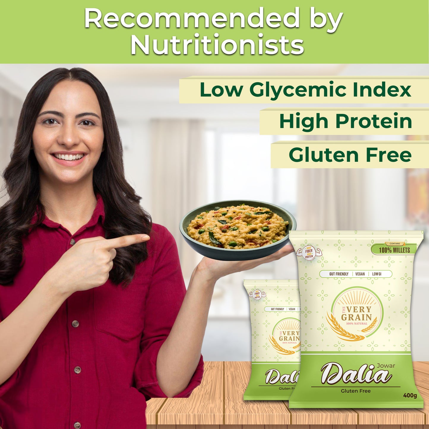 Jowar Dalia (Gluten Free, Low GI, Diabetic Friendly) - 400 Gms